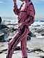 baratos Loungewear-Mulheres Diário Misto de Algodão Normal Camiseta Calça Decote Redondo Loungewear Corpo Inteiro Com Cordão Primavera Verão Estampado S Rosa