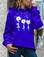 cheap Hoodies &amp; Sweatshirts-Women&#039;s Floral Pullover Hoodie Sweatshirt Daily Casual Hoodies Sweatshirts  Purple Yellow Blushing Pink