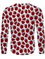 billige T-skjorter og singleter til herrer-Herre T skjorte 3D-utskrift Grafisk 3D Trykt mønster Langermet Daglig Topper Rød