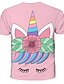 cheap Girls&#039; Tees &amp; Blouses-Kids Girls&#039; T shirt Tee Short Sleeve Unicorn Floral Color Block 3D Animal Print Blushing Pink Children Tops Summer Active