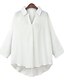 cheap Plus Size Tops-Women&#039;s Plus Size Blouse Shirt Plain Long Sleeve Shirt Collar Streetwear Tops White Black Blue