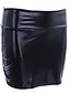 preiswerte Skirts-dehnbarer glänzender metallischer Minirock für Damen Nightout Wear Bodycon schlanker Bleistiftrock schwarz one size