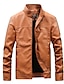 economico Sale-giacca da moto da uomo, cappotto da giacca imitazione colletto alla coreana colore puro moda autunno uomo bianco
