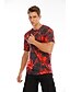cheap Tank Tops-Men&#039;s T shirt Graphic Abstract Round Neck Tops Red
