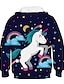 cheap Girls&#039; Hoodies &amp; Sweatshirts-Kids Toddler Girls&#039; Hoodie &amp; Sweatshirt Long Sleeve Unicorn Graphic Animal Print Navy Blue Children Tops Active Streetwear New Year