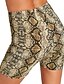 abordables Shorts-pantalones cortos de motociclista con estampado de piel de serpiente de leopardo para mujer, leopardo, talla grande