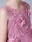 preiswerte Kleider für Mädchen-Kinder Wenig Mädchen Kleid Blumen Perlenbesetzt Schleife Rosa Übers Knie Ärmellos nette Art Süß Kleider Kindertag Normale Passform