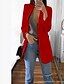 cheap Coats &amp; Trench Coats-Women&#039;s Blazer Solid Color Others Casual Coat Autumn / Fall Casual / Daily Regular Jacket Light Pink / V Neck