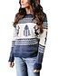 cheap Christmas Sweater-Women&#039;s Basic Christmas Knitted Geometric Pullover Long Sleeve Sweater Cardigans Crew Neck Fall Winter Blue Green Gray