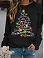 cheap Women&#039;s Tops-Women&#039;s Graphic Hoodie Sweatshirt Christmas Daily Basic Christmas Hoodies Sweatshirts  Wine Black Red