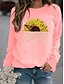 cheap Hoodies &amp; Sweatshirts-Women&#039;s Sunflower Hoodie Sweatshirt Daily Weekend Casual Hoodies Sweatshirts  Blue Blushing Pink Gray