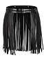 cheap Skirts-Women&#039;s Ladies Punk &amp; Gothic Capris Skirts Halloween Stage Solid Color Tassel Fringe Black White One-Size