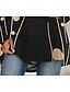 abordables Tee-shirt-Femme Tunique Robe t-shirt Rayé Abstrait Patchwork Imprimer Intérieur du quotidien Tuniques Chinoiserie manche longue Col Rond Noir Automne hiver