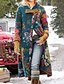 cheap Coats &amp; Trench Coats-Women&#039;s Geometric Basic Fall &amp; Winter Coat Long Daily Long Sleeve Polyster Coat Tops Blue