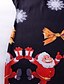 abordables Robes de Noël-Mini robe Femme Robe Fourreau manche longue Automne - chaud Elégant Imprime Col Rond Noël Coton 2022 Noir S M L XL XXL 3XL