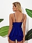 cheap Tankini-Women&#039;s Tankini Swimsuit Slim Blue Swimwear Bathing Suits Fashion Sexy