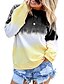 preiswerte Kapuzenpullis &amp; Sweatshirts-lässige Langarm-Hemd mit Farbverlauf für Frauen mit lockerem Pullover, Sweatshirtoberteile m schwarz