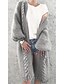 abordables Cardigans-cárdigan largo para mujer suéter de abrigo de punto de color sólido mangas abullonadas gruesas y cálidas más tamaño chaqueta de manga larga (xl, violeta)