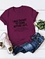 baratos T-shirts-T-shirt de algodão feminino com estampa de letras gráficas casual de verão de manga curta solta em torno do pescoço.