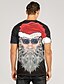 billige Christmas Tees-Herre Jul 3D-utskrift T skjorte Grafisk 3D Kortermet Trykt mønster Topper Rund hals Svart / Grå