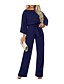 cheap Jumpsuits &amp; Rompers-Women&#039;s Jumpsuit Solid Color Casual Casual Daily 3/4 Length Sleeve Standard Fit Black khaki Dark Blue S M L Fall