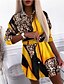 cheap Casual Dresses-Women&#039;s Shirt Dress Short Mini Dress Yellow Khaki Green Long Sleeve Solid Color Leopard Fall Spring Casual Loose 2021 S M L XL XXL 3XL