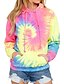 cheap Hoodies &amp; Sweatshirts-Women&#039;s Pullover Hoodie Sweatshirt Tie Dye Daily Basic Hoodies Sweatshirts  Flowers Yellow Blushing Pink