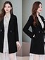 cheap Blazers-Women&#039;s Coat Casual / Daily Fall &amp; Winter Long Coat Regular Fit Casual Jacket Solid Color Modern Style Blue Yellow