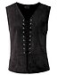 cheap All Sale-Men&#039;s Vest Waistcoat Suede Vest Performance Party Halloween Punk &amp; Gothic Medieval Renaissance Fall Winter Vintage Polyester Spandex Cosplay Solid Color Wine Red Black Navy Blue Brown Vest