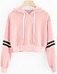 cheap Hoodies &amp; Sweatshirts-2018 new, women&#039;s fashion tops varsity-striped drawstring crop sweatshirt jumper crop pullover blouse with hooded (s, yellow)