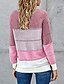abordables Pulls-Un sweatshirt pullover Pullover Sauteur Sauteur Femme Tricoter Ouvert Mince Col Ras du Cou Bloc de couleur du quotidien Fin de semaine à la mode basique Manches Longues Automne L&#039;hiver Vert Rose