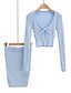 cheap Jumpsuits &amp; Rompers-Women&#039;s Solid Color Two Piece Set Sweater Skirt Drawstring Bow Tops