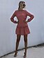 abordables Vestidos casuales-Mujer Vestido de una línea Mini vestido corto Negro Rojo Manga Larga Estampado Otoño Invierno Escote Redondo Casual 2021 S M L XL / Algodón / Algodón
