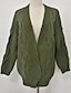 baratos Camisolas-cardigans femininos com botões abertos na frente e tamanho maior manga lanterna robusta blusas tricotadas de malha casacos outwear verde exército