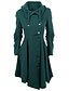 cheap Plus Size Outerwear-Women&#039;s Coat Trench Coat Sport Valentine&#039;s Day Fall Winter Long Coat Shirt Collar Slim Basic St. Patrick&#039;s Day Jacket Long Sleeve Solid Colored Black Wine Red