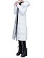 preiswerte Damenmäntel und Trenchcoats-winddichter, verdickter, langer Daunen-Alternativmantel für Damen mit weißer Kunstpelzhaube