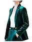 baratos Blazers Femininos-Mulheres Casaco Jaqueta azul + calça azul / Jaqueta verde + calça verde S / M / L