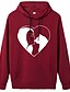 cheap Hoodies &amp; Sweatshirts-Women&#039;s Cat Graphic Heart Pullover Hoodie Sweatshirt Daily Weekend Basic Casual Hoodies Sweatshirts  Wine Red Pink 1 Blue 2