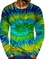 cheap Tank Tops-Men&#039;s Daily 3D Print T shirt Shirt Plus Size Graphic Optical Illusion 3D Long Sleeve Print Tops Round Neck Rainbow / Sports