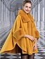 billige Damefrakker og trenchcoats-kvinders vinter poncho kappe med faux pels trim&amp;amp; fleece foret, sort