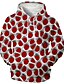 billige Hoodies-Herre Trykt mønster Grafisk 3D Pullover-hættetrøje Hætte Frontlomme 3D-udskrivning Daglig 3D-tryk Afslappet Hættetrøjer Sweatshirts Langærmet Rød