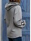 cheap Hoodies &amp; Sweatshirts-Women&#039;s Hoodie Pullover Print Basic Cat black Silver Light Gray Cat Dog Heart Casual Long Sleeve Hooded Cotton S M L XL XXL