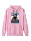 cheap Hoodies &amp; Sweatshirts-Women&#039;s Pullover Hoodie Sweatshirt Cat Graphic Print Daily Weekend Other Prints Basic Hoodies Sweatshirts  Wine Red Pink 1 Blue 2
