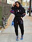 preiswerte Two Piece Sets-Damen Glatt Freizeitskleidung Zweiteiliges Set Kapuzenshirt Hose Jogginghosen Druck Oberteile