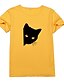 billige T-shirts-Dame T-shirt Kat Grafisk Trykt mønster Rund hals Toppe 100 % bomuld Basale Grundlæggende top Vinrød Hvid 2 Lyserød 2