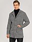 cheap Sale-Men&#039;s Trench Coat Overcoat Spring &amp;  Fall Daily Regular Coat Notch lapel collar Regular Fit Basic Jacket Long Sleeve Patchwork Houndstooth Gray