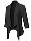 billige Blazere til damer-lett, åpen cardigan-blazerjakke for damer med 3/4 ermer i solid og blomstertrykk magenta