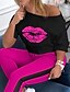 cheap Jumpsuits &amp; Rompers-Women&#039;s Basic Print Two Piece Set Pant Loungewear Jogger Pants Tracksuit Pants Sets T shirt Patchwork Print Tops