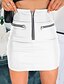 cheap Skirts-Women&#039;s Casual / Daily Skirts Solid Colored Patchwork White Black