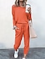 abordables Jumpsuits &amp; Rompers-traje de dos piezas sweatsuits mujeres sexy chándales tops de cuello redondo pantalones largos naranja xxl